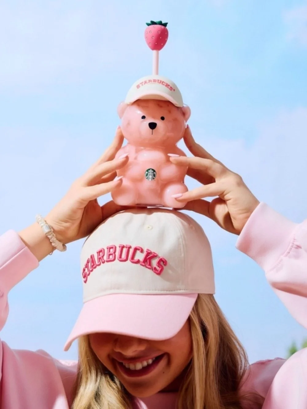 2026 Starbucks Pink Bearista Bear Glass Cold Cup